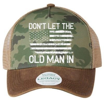 Retro Don't let the old man in vintage American Flag Legacy Tie Dye Trucker Hat