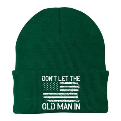 Retro Don't let the old man in vintage American Flag Knit Cap Winter Beanie