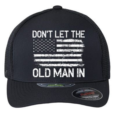 Retro Don't let the old man in vintage American Flag Flexfit Unipanel Trucker Cap