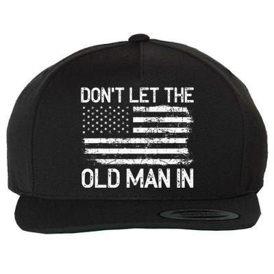 Retro Don't let the old man in vintage American Flag Wool Snapback Cap