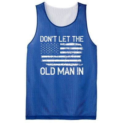 Retro Don't let the old man in vintage American Flag Mesh Reversible Basketball Jersey Tank