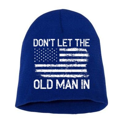 Retro Don't let the old man in vintage American Flag Short Acrylic Beanie