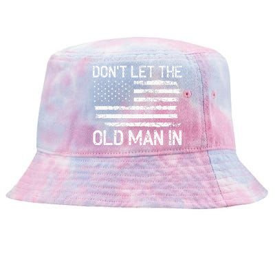 Retro Don't let the old man in vintage American Flag Tie-Dyed Bucket Hat