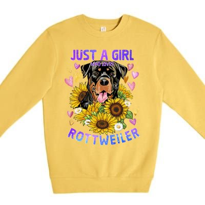 Rottweiler Dog Lover Funny Cute Puppy Gift Premium Crewneck Sweatshirt