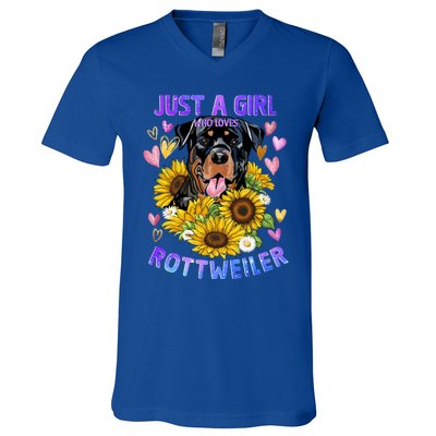 Rottweiler Dog Lover Funny Cute Puppy Gift V-Neck T-Shirt