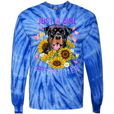 Rottweiler Dog Lover Funny Cute Puppy Gift Tie-Dye Long Sleeve Shirt