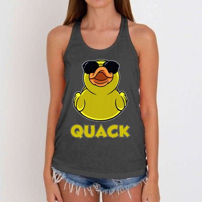 Rubber Duck Lover Quack Funny Rubber Duck Women's Knotted Racerback Tank