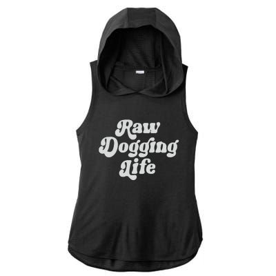 Raw Dogging Life Ladies PosiCharge Tri-Blend Wicking Draft Hoodie Tank