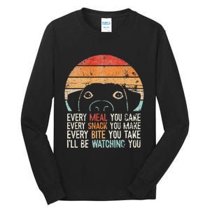 Retro Dog Lover Black Cotton Blend Funny & Classic Fit For Kids Tall Long Sleeve T-Shirt