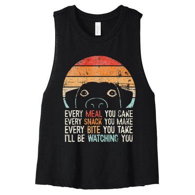 Retro Dog Lover Black Cotton Blend Funny & Classic Fit For Kids Women's Racerback Cropped Tank