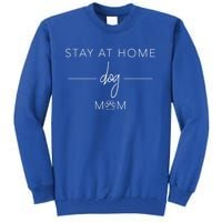 Rescue Dog Lover Stay At Home Dog Mom Paw Print Cozy Gift Tall Sweatshirt