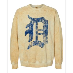 Retro Detroit Letter D Throwback Design Colorblast Crewneck Sweatshirt