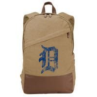 Retro Detroit Letter D Throwback Design Cotton Canvas Backpack