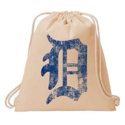 Retro Detroit Letter D Throwback Design Drawstring Bag