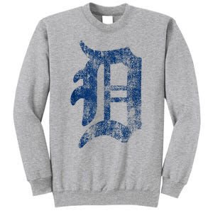 Retro Detroit Letter D Throwback Design Tall Sweatshirt