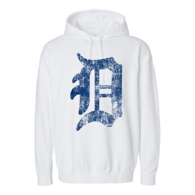 Retro Detroit Letter D Throwback Design Garment-Dyed Fleece Hoodie