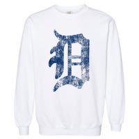 Retro Detroit Letter D Throwback Design Garment-Dyed Sweatshirt