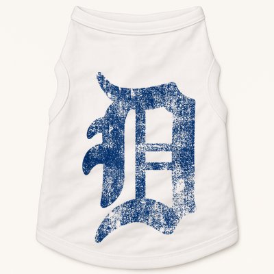 Retro Detroit Letter D Throwback Design Doggie Tank
