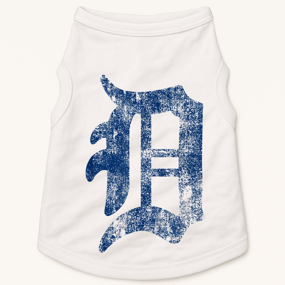 Retro Detroit Letter D Throwback Design Doggie Tank