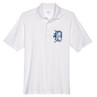 Retro Detroit Letter D Throwback Design Men's Origin Performance Pique Polo