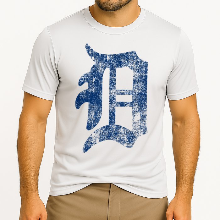 Retro Detroit Letter D Throwback Design Performance Shirt