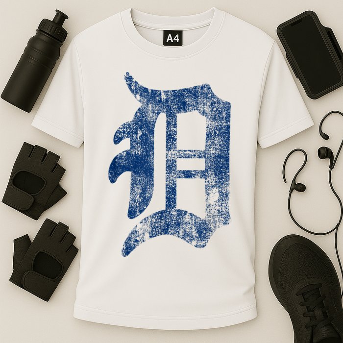 Retro Detroit Letter D Throwback Design Performance Shirt