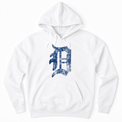 Retro Detroit Letter D Throwback Design Hoodie