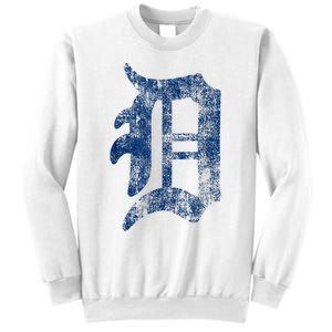 Retro Detroit Letter D Throwback Design Sweatshirt