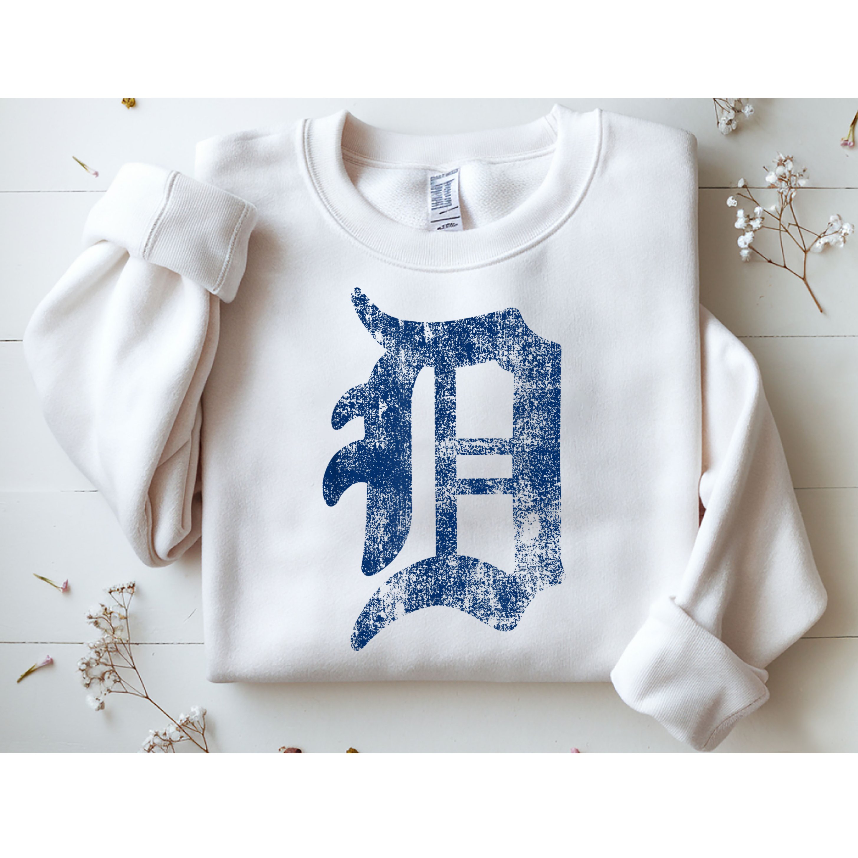 Retro Detroit Letter D Throwback Design Sweatshirt