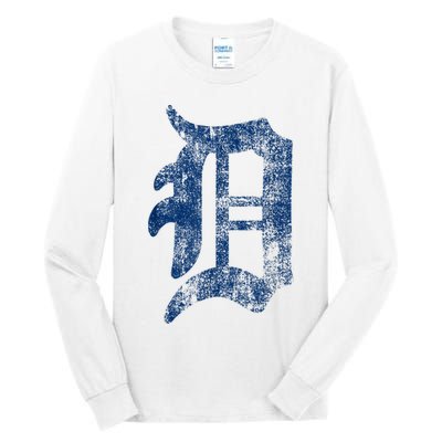 Retro Detroit Letter D Throwback Design Tall Long Sleeve T-Shirt