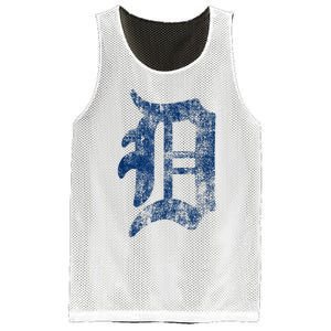 Retro Detroit Letter D Throwback Design Mesh Reversible Basketball Jersey Tank