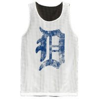 Retro Detroit Letter D Throwback Design Mesh Reversible Basketball Jersey Tank