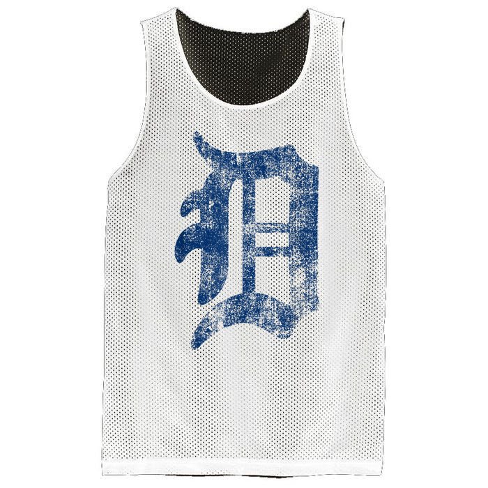 Retro Detroit Letter D Throwback Design Mesh Reversible Basketball Jersey Tank