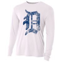 Retro Detroit Letter D Throwback Design Cooling Performance Long Sleeve Crew