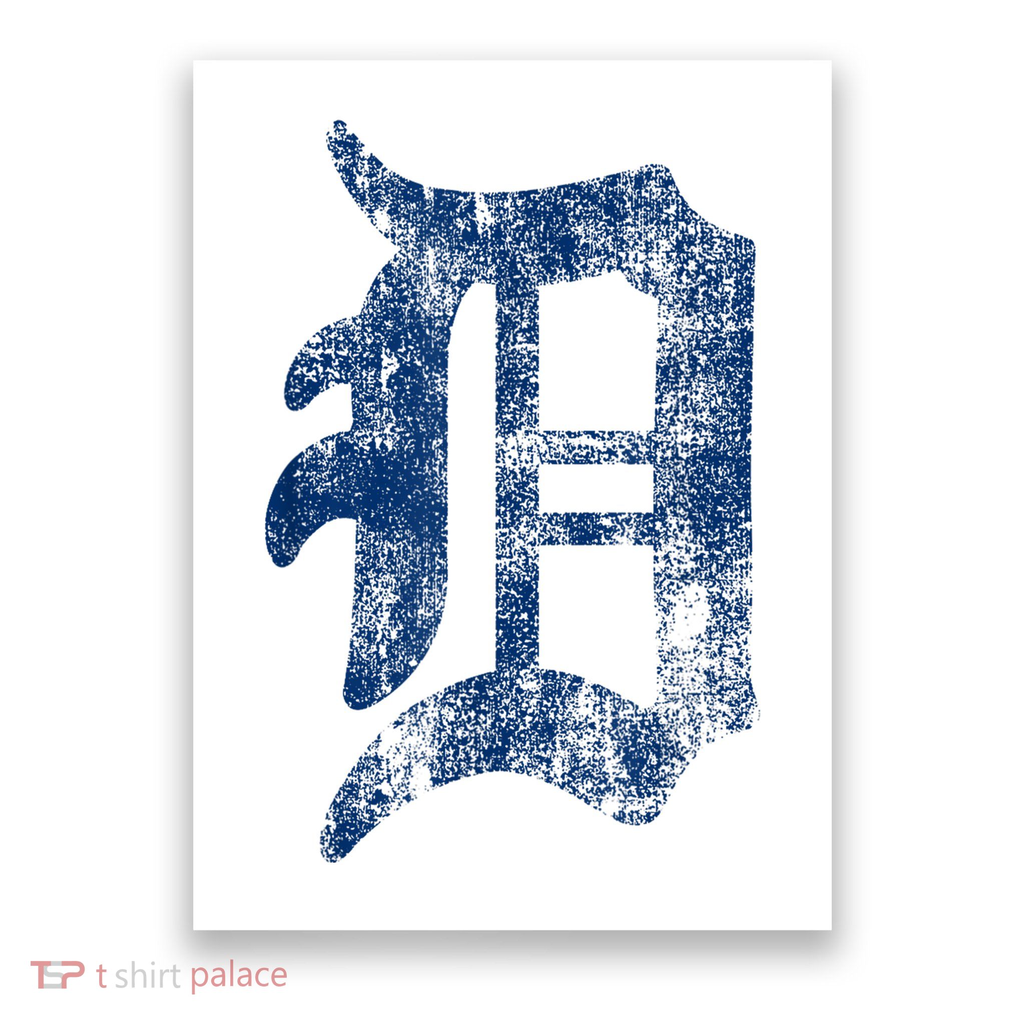 Retro Detroit Letter D Throwback Design Poster