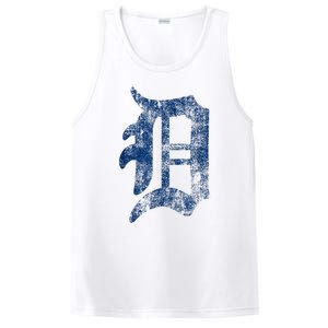 Retro Detroit Letter D Throwback Design PosiCharge Competitor Tank