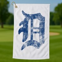 Retro Detroit Letter D Throwback Design Golf Towel