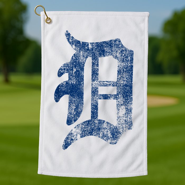 Retro Detroit Letter D Throwback Design Golf Towel