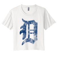 Retro Detroit Letter D Throwback Design Crop Top