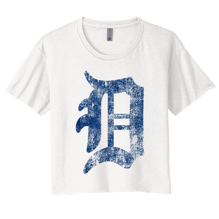 Retro Detroit Letter D Throwback Design Crop Top