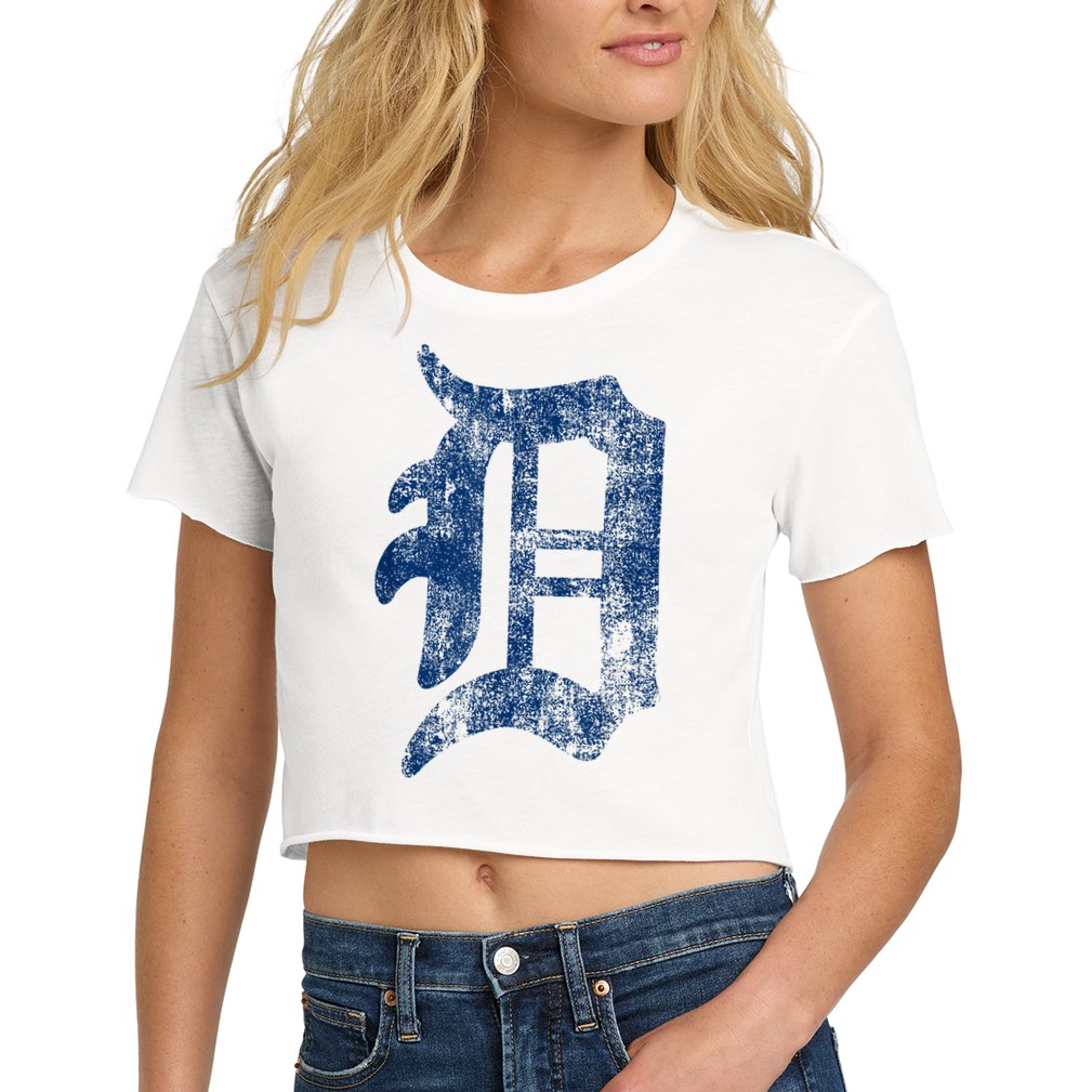 Retro Detroit Letter D Throwback Design Crop Top