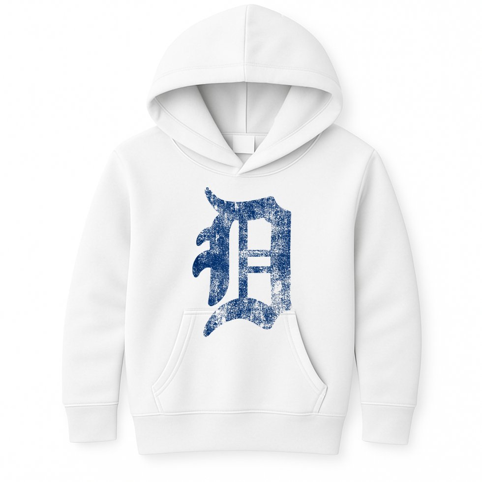 Retro Detroit Letter D Throwback Design Kids Hoodie