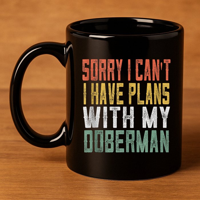 Retro Dog Lover Gag Gifts For And Doberman Lover Tank Top 11oz C Handle Ceramic Mug