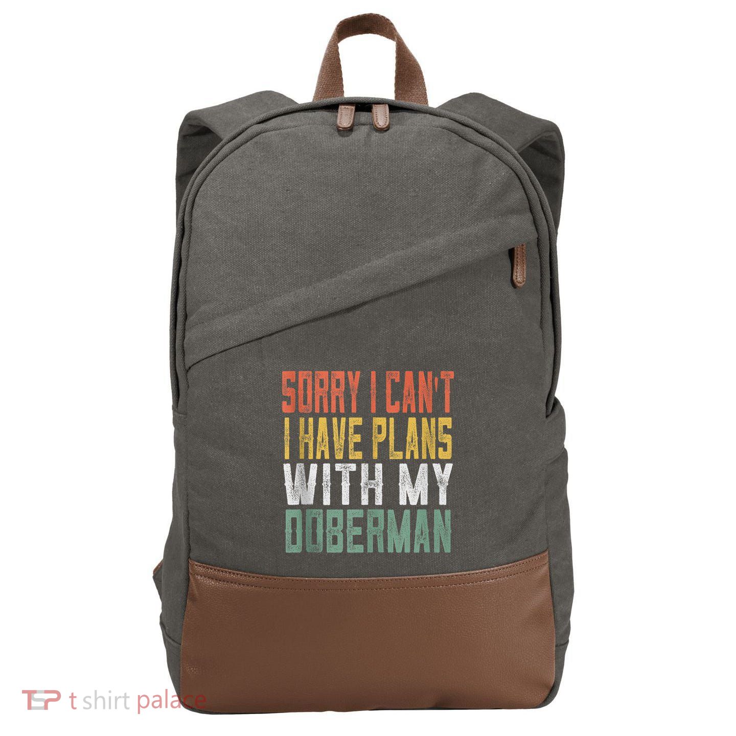 Retro Dog Lover Gag Gifts For And Doberman Lover Tank Top Cotton Canvas Backpack