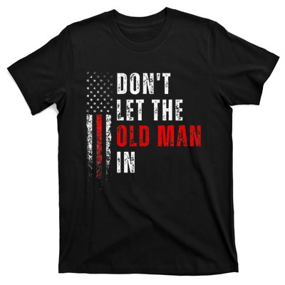 Retro DonT Let The Old Man In Vintage American Flag Funny T-Shirt