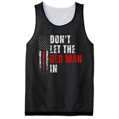 Retro DonT Let The Old Man In Vintage American Flag Funny Mesh Reversible Basketball Jersey Tank