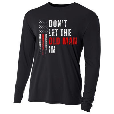 Retro DonT Let The Old Man In Vintage American Flag Funny Cooling Performance Long Sleeve Crew