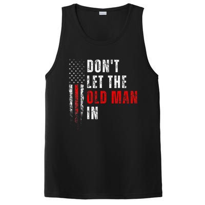 Retro DonT Let The Old Man In Vintage American Flag Funny PosiCharge Competitor Tank