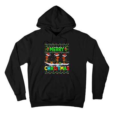 Rottweiler Dog Lighting Santa Hat Merry Christmas Rottweiler Hoodie