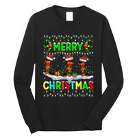 Rottweiler Dog Lighting Santa Hat Merry Christmas Rottweiler Long Sleeve Shirt